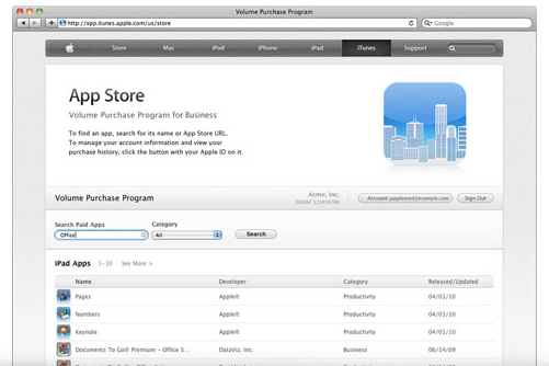 Image:Apple - Zentraler Kauf und Verteilung von App Store Anwendungen