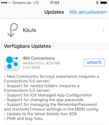 Image:Preconfiguration of IBM Connections iOS App using Apple Managed App Configurations